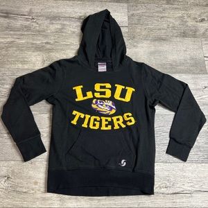 LSU Tigers Soffe Womens Hoodie Sweatshirt Black Yellow Pockets Pullover S